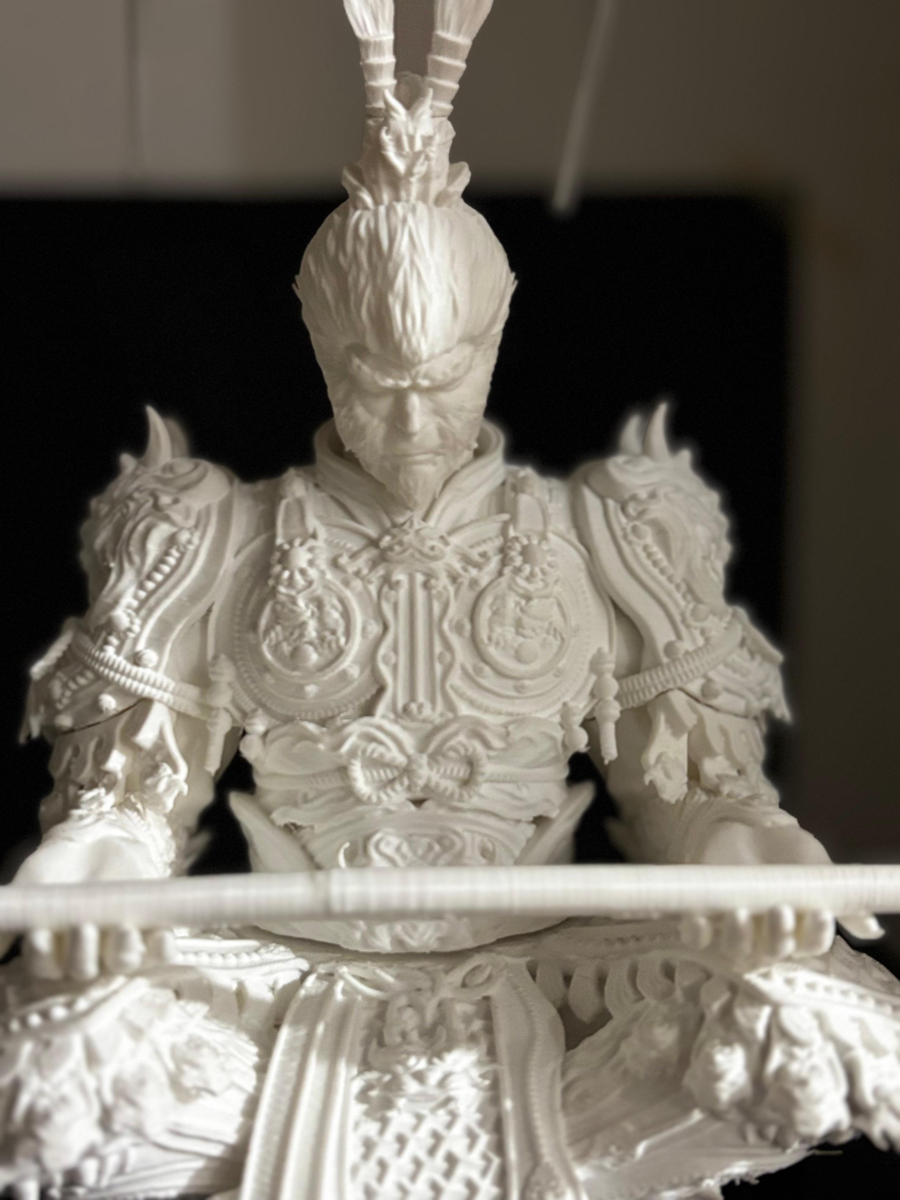 Warrior figure close-up — high-resolution surface detail